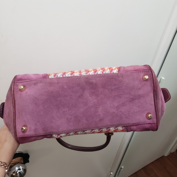 Vtg COACH Limited Edition Hamptons tweed Houndstooth Satchel RARE - Picture 13 of 15